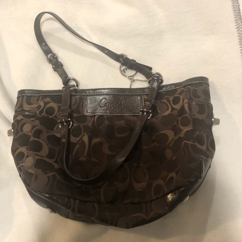 Brown coach tote